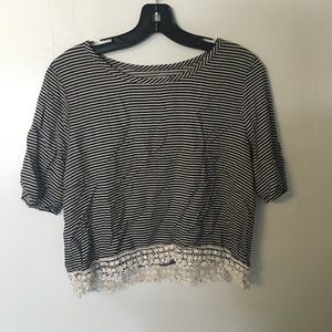 Black and white crop top.